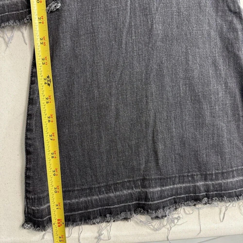 Free People Irreplaceable Flare Jean Raw Frayed Hem Black Women 31 *Read Details